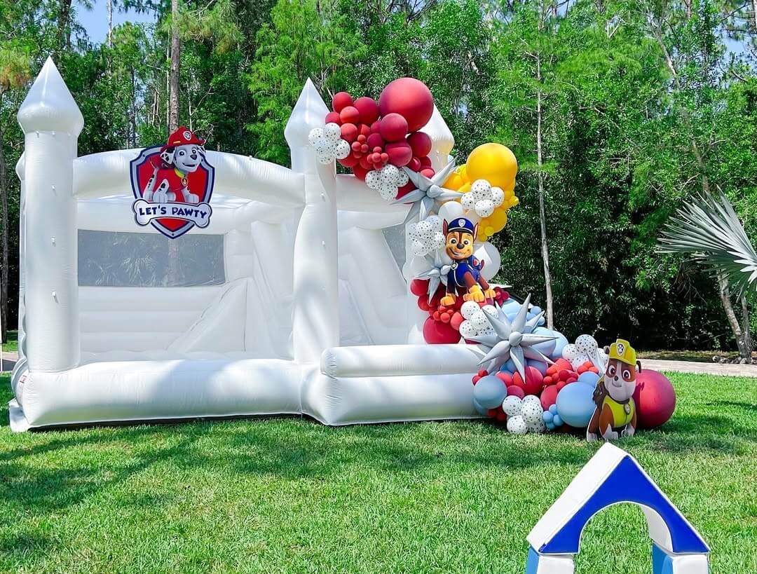white paw patrol bouncy castle